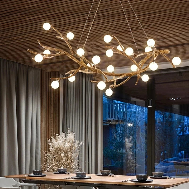 Rustic Nordic Glow – Retro LED Chandelier