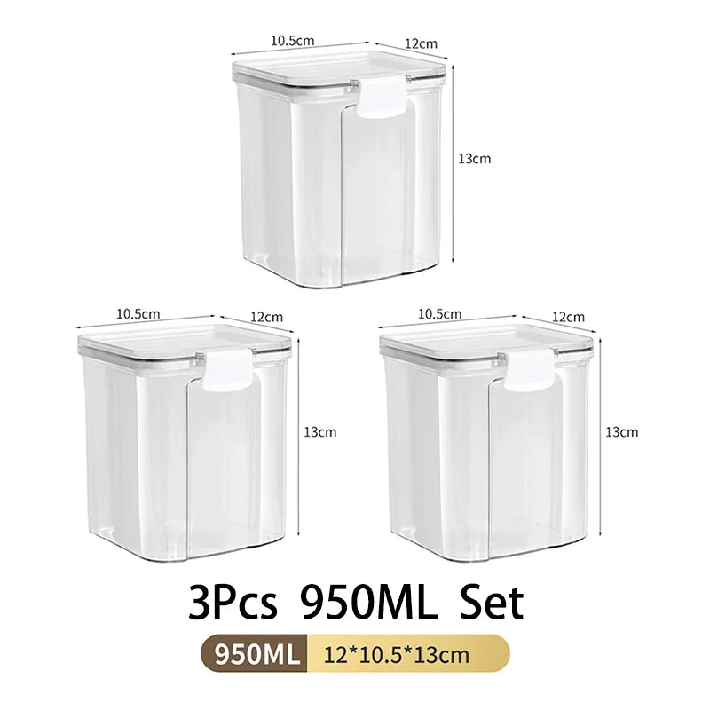 Clear & Fresh – Multi-Size Sealed Containers for Kitchen & Fridge