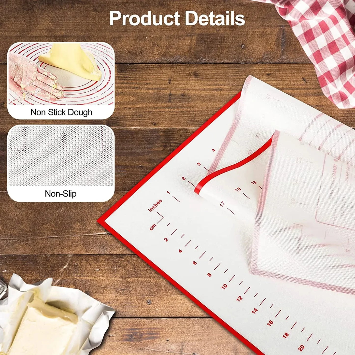 Baker’s Bliss Extra Thick Silicone Pastry Mat – Non-Stick Perfection