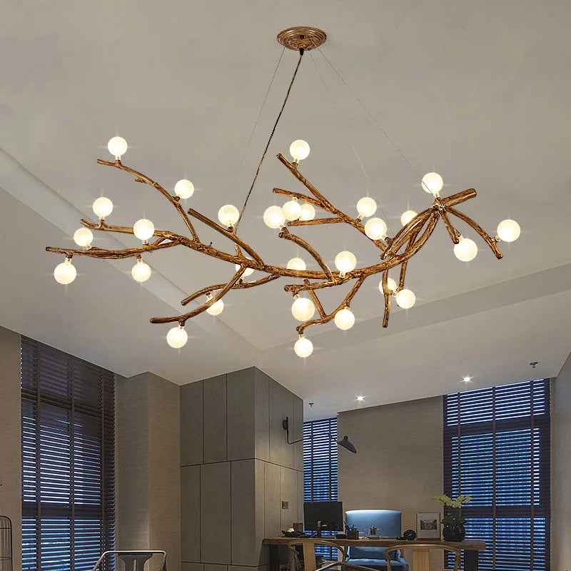 Rustic Nordic Glow – Retro LED Chandelier
