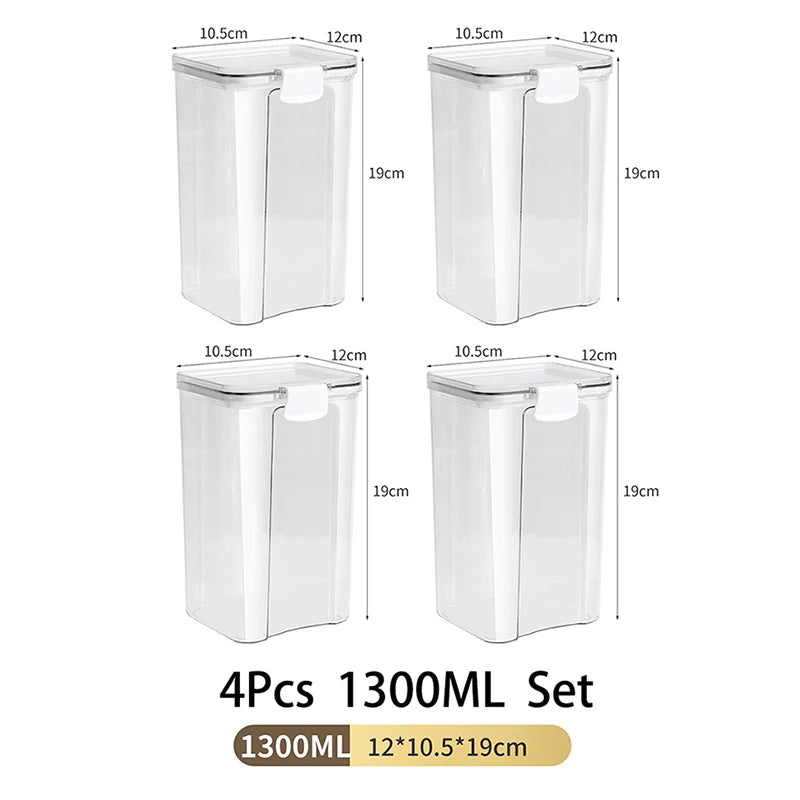 Clear & Fresh – Multi-Size Sealed Containers for Kitchen & Fridge