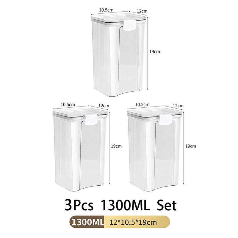 Clear & Fresh – Multi-Size Sealed Containers for Kitchen & Fridge