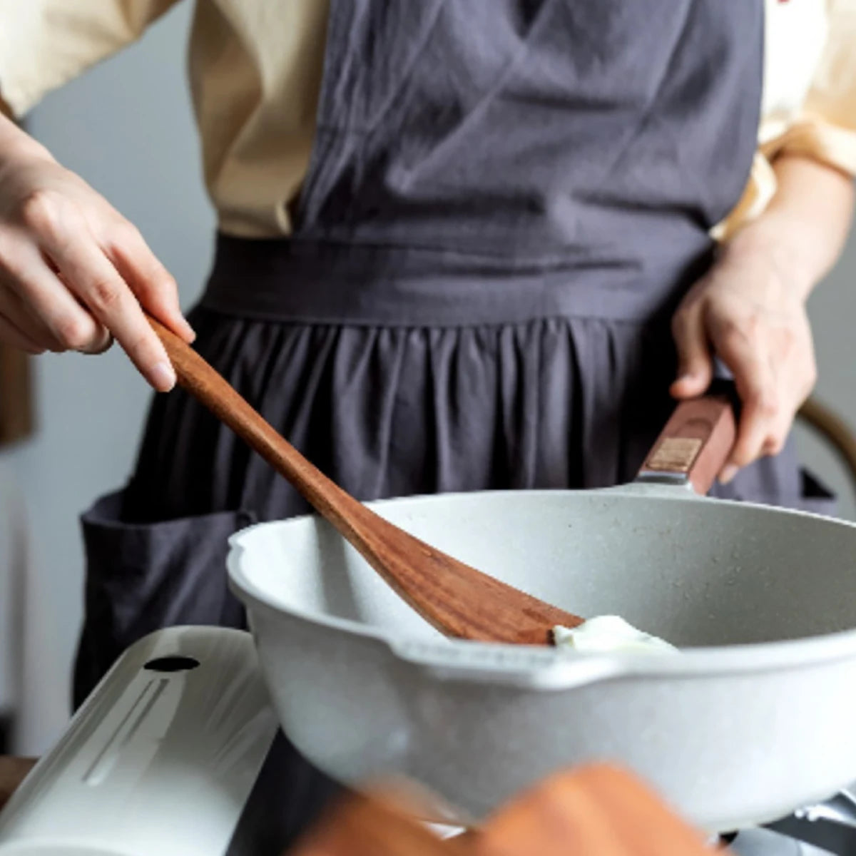 Rustic Kitchen Essentials – Wooden Spoon and Spatula Set with Storage