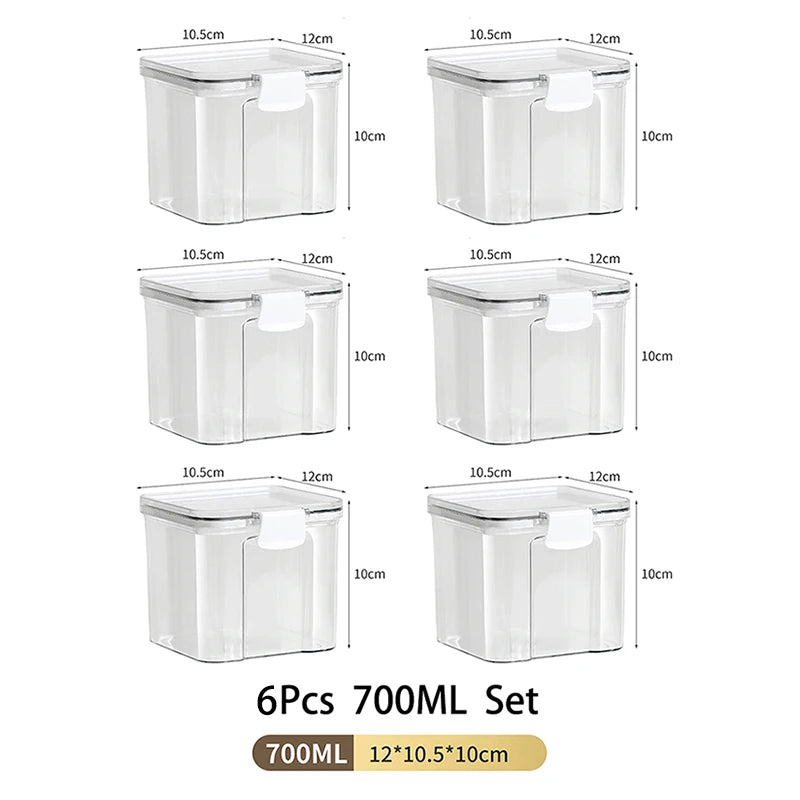 Clear & Fresh – Multi-Size Sealed Containers for Kitchen & Fridge