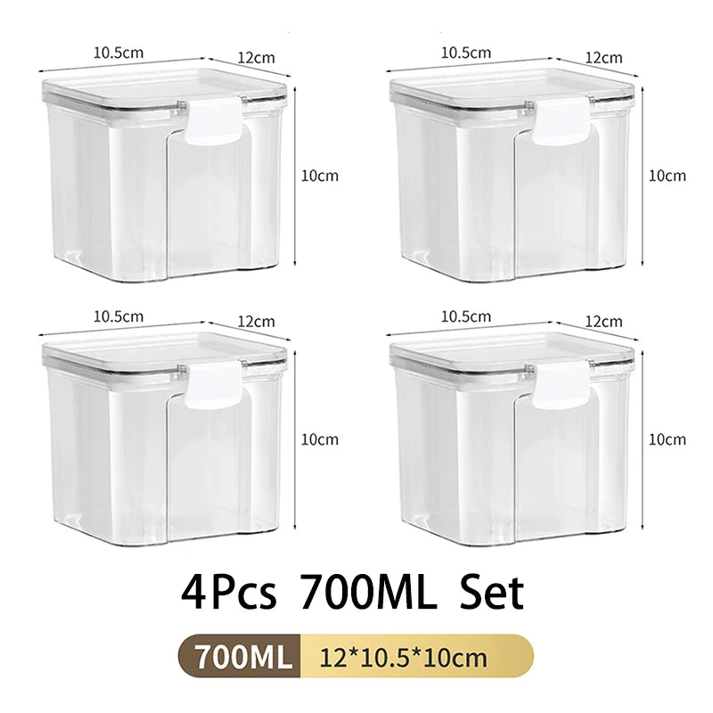 Clear & Fresh – Multi-Size Sealed Containers for Kitchen & Fridge