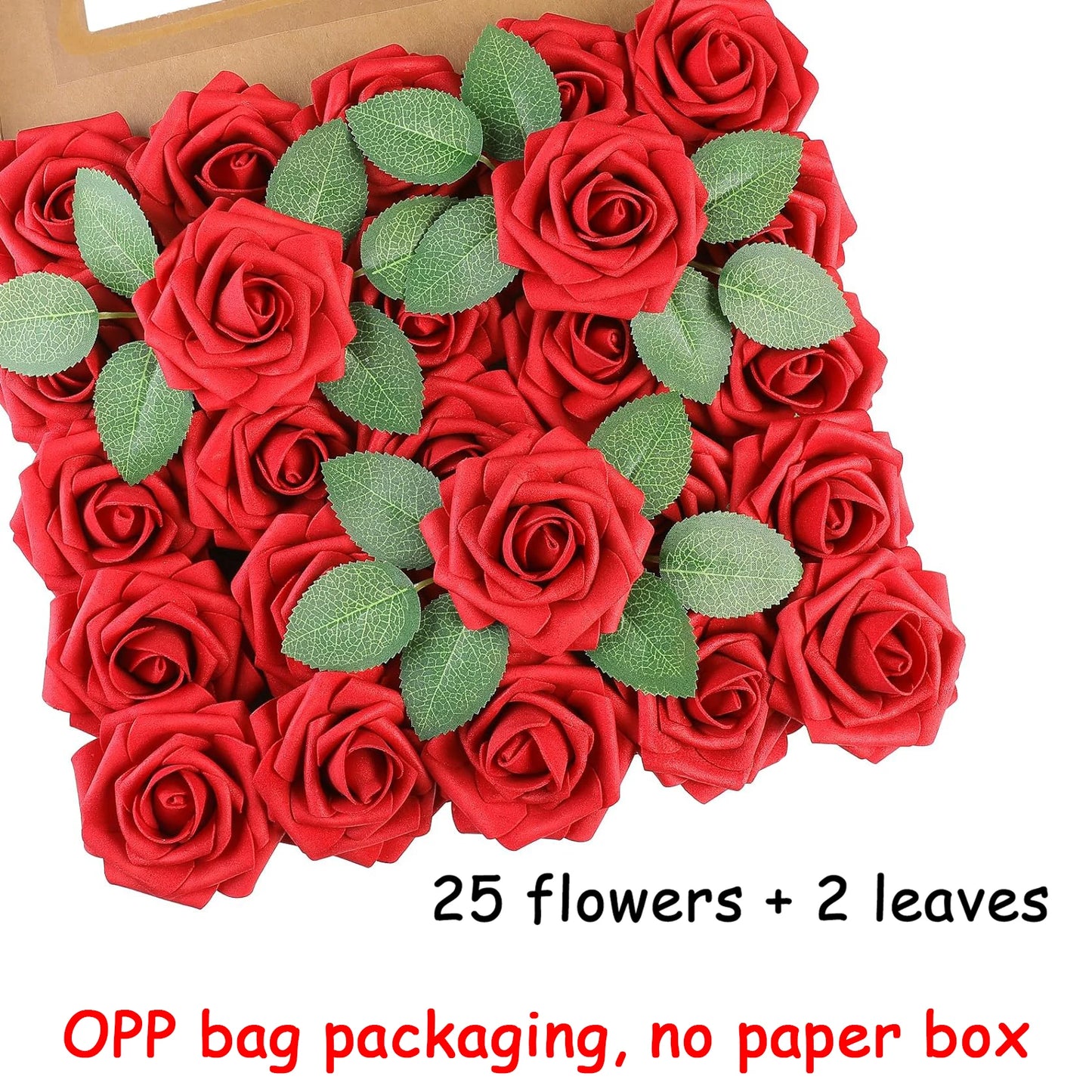 BlossomCraft 25 Artificial Roses with Stems – Elegant DIY Creations
