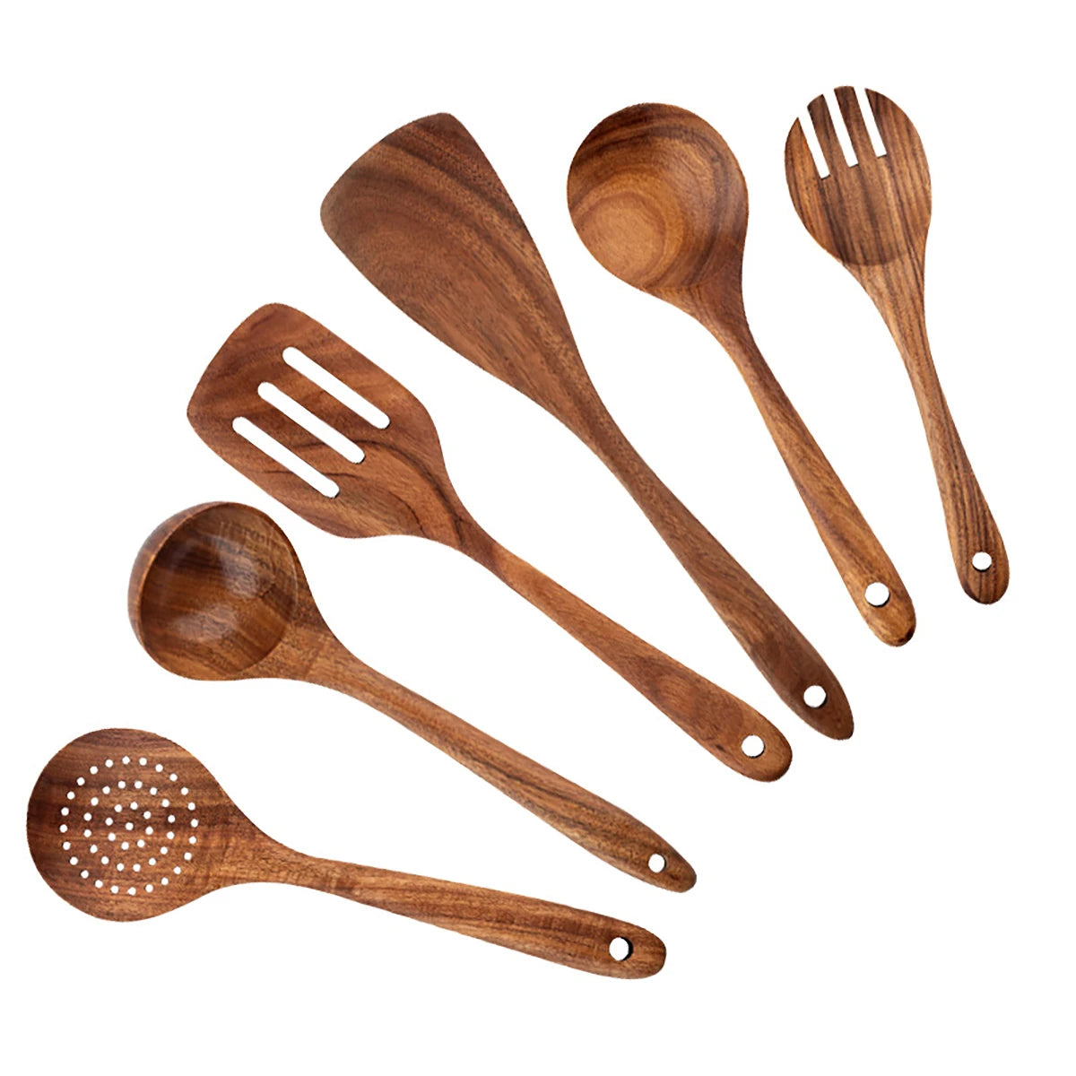 Rustic Kitchen Essentials – Wooden Spoon and Spatula Set with Storage
