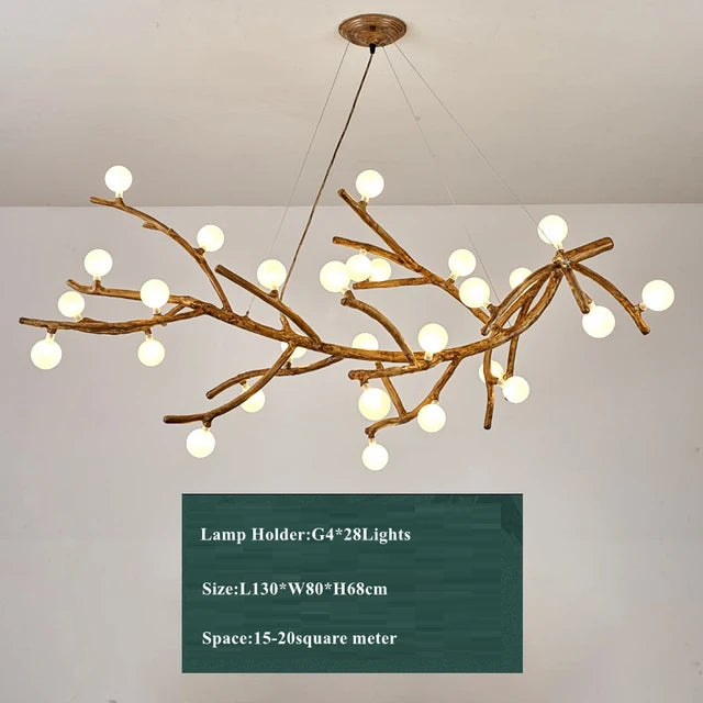 Rustic Nordic Glow – Retro LED Chandelier