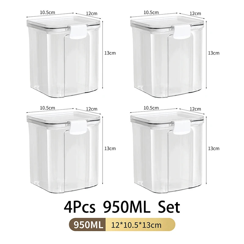 Clear & Fresh – Multi-Size Sealed Containers for Kitchen & Fridge