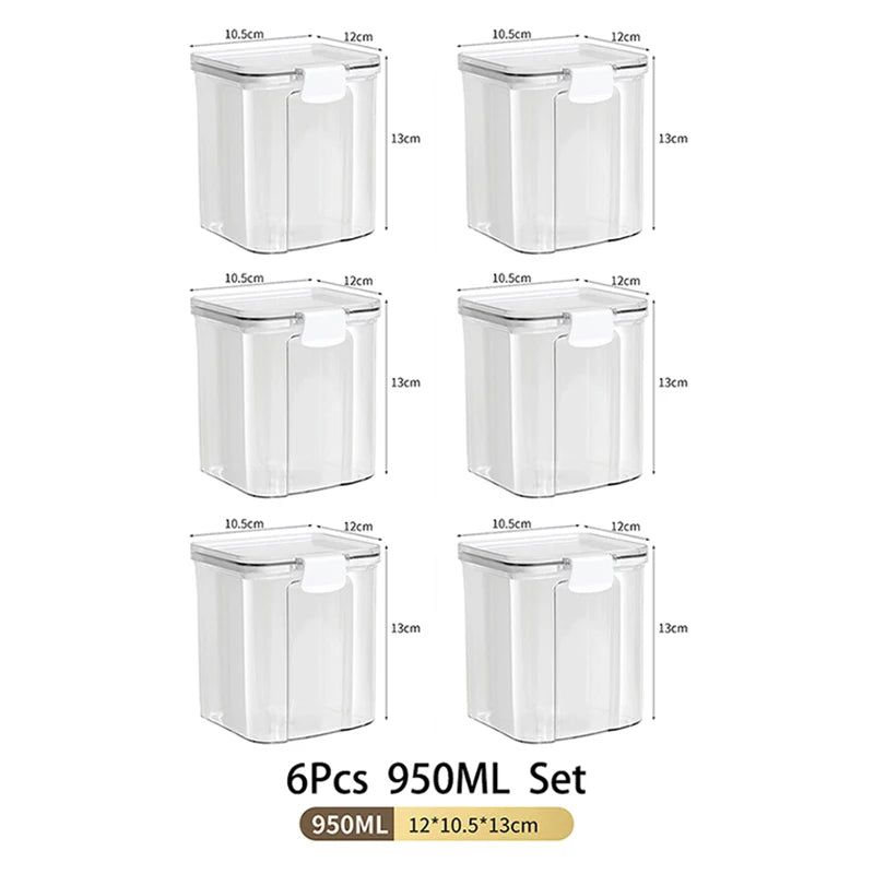 Clear & Fresh – Multi-Size Sealed Containers for Kitchen & Fridge