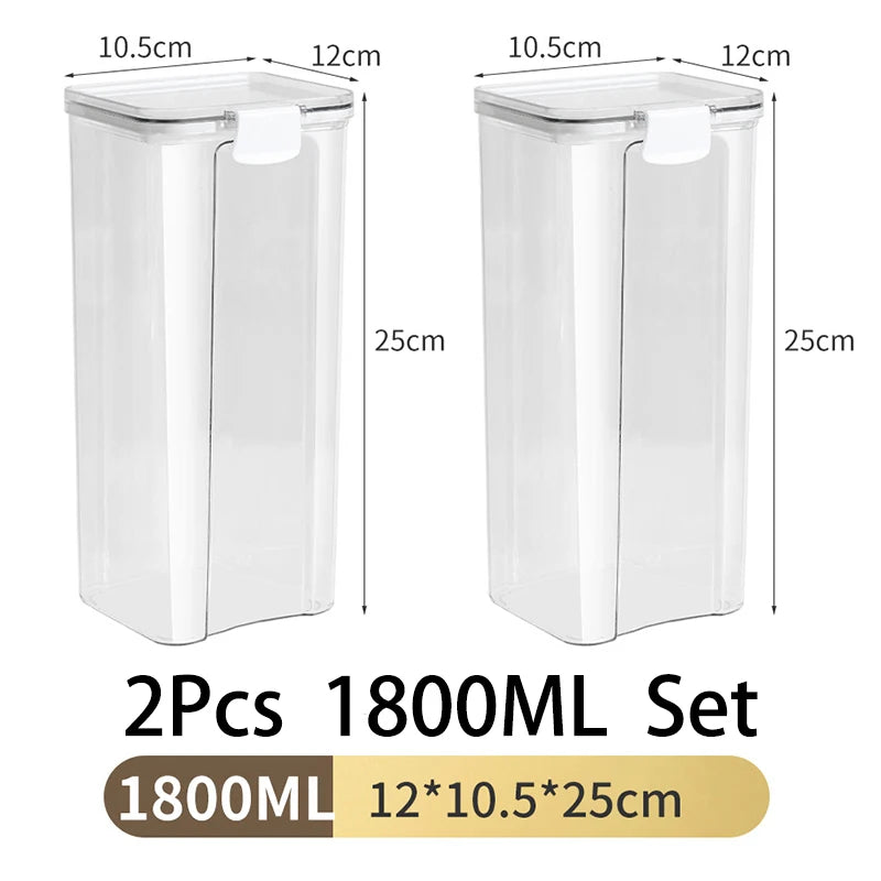 Clear & Fresh – Multi-Size Sealed Containers for Kitchen & Fridge