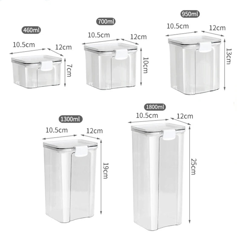 Clear & Fresh – Multi-Size Sealed Containers for Kitchen & Fridge