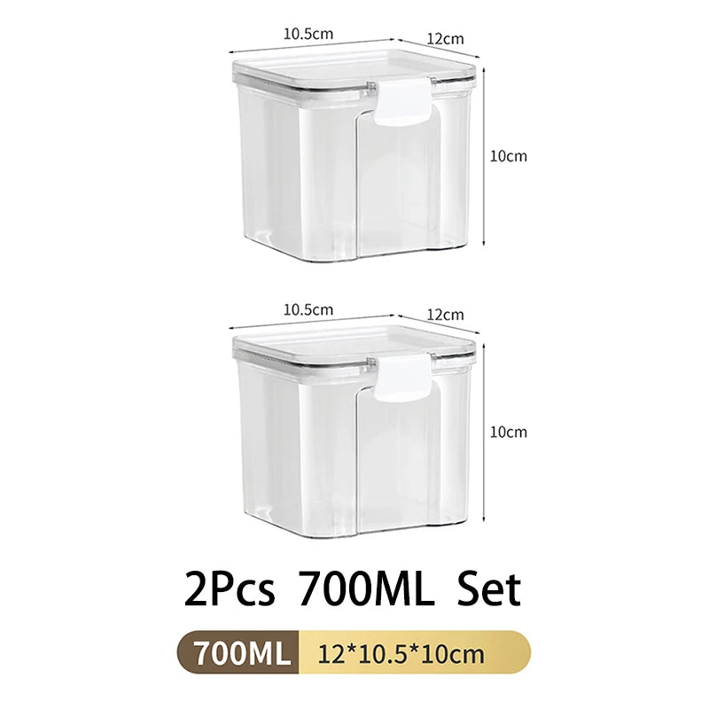 Clear & Fresh – Multi-Size Sealed Containers for Kitchen & Fridge