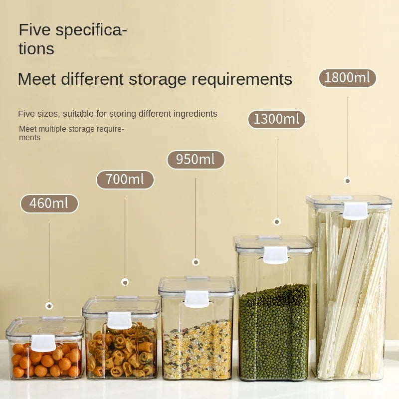 Clear & Fresh – Multi-Size Sealed Containers for Kitchen & Fridge