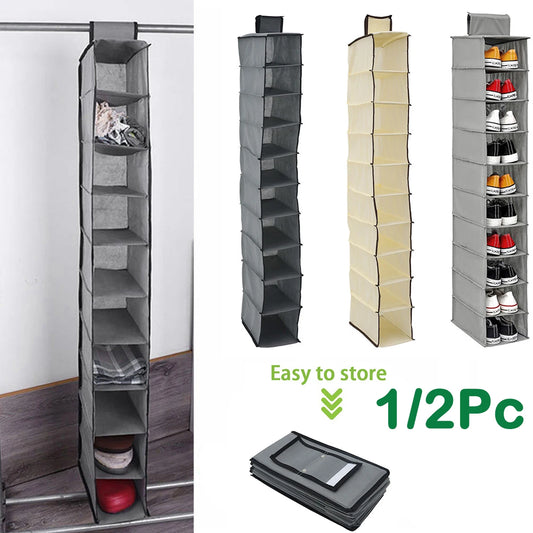 Vertical Versatility - Foldable Hanging Wardrobe Organiser