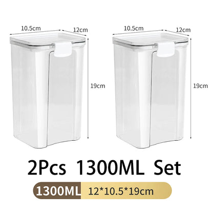 Clear & Fresh – Multi-Size Sealed Containers for Kitchen & Fridge