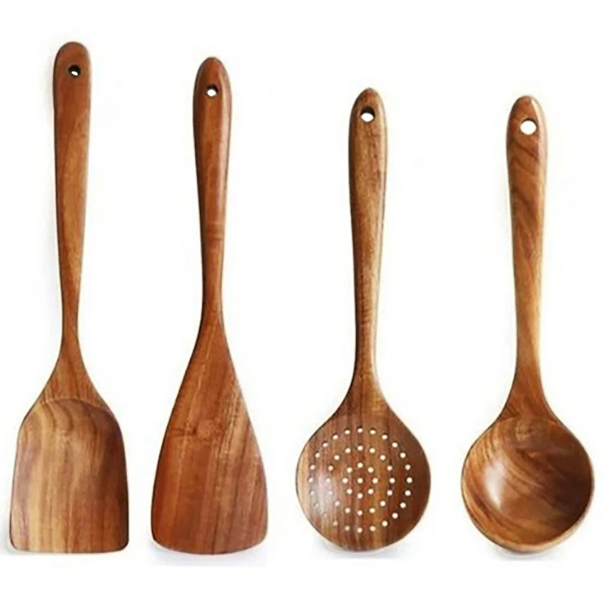 Rustic Kitchen Essentials – Wooden Spoon and Spatula Set with Storage