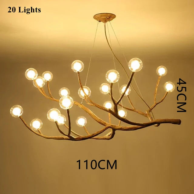 Rustic Nordic Glow – Retro LED Chandelier