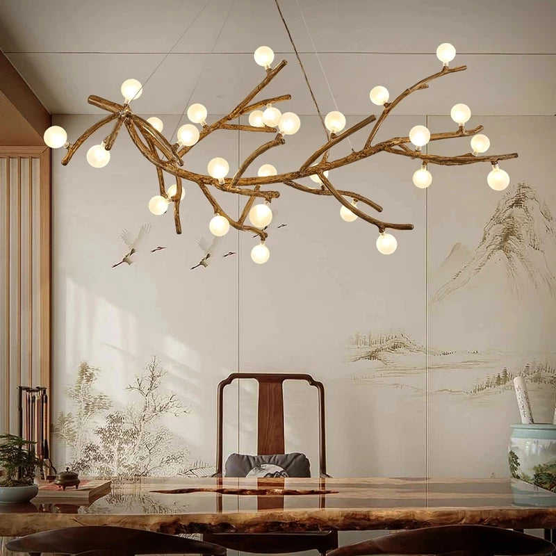Rustic Nordic Glow – Retro LED Chandelier