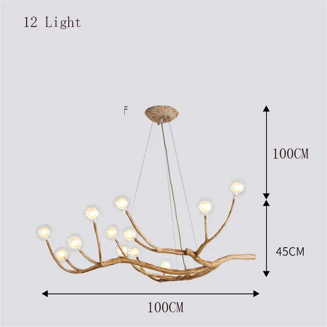 Rustic Nordic Glow – Retro LED Chandelier