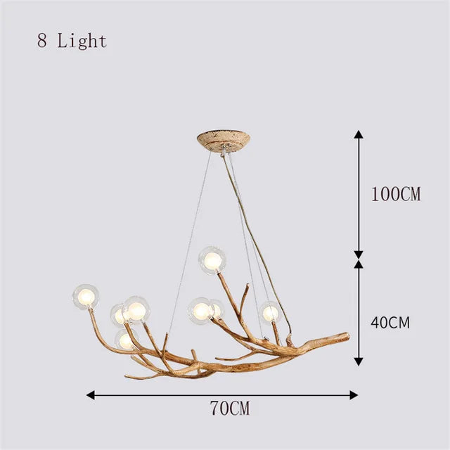 Rustic Nordic Glow – Retro LED Chandelier