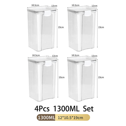 Clear & Fresh – Multi-Size Sealed Containers for Kitchen & Fridge