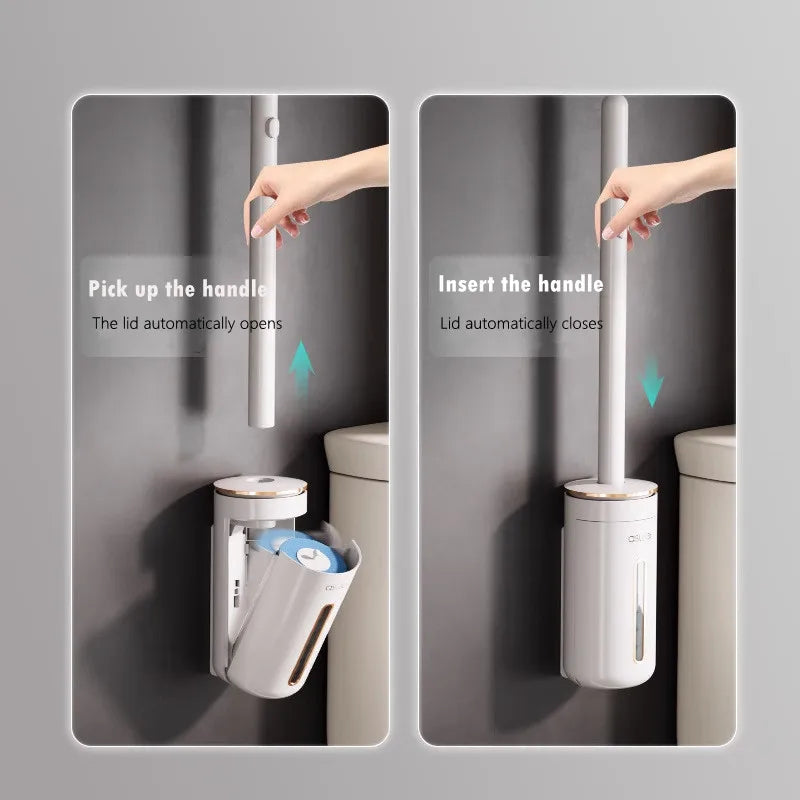HygienePro – Disposable Toilet Brush Kit with Wall Mount