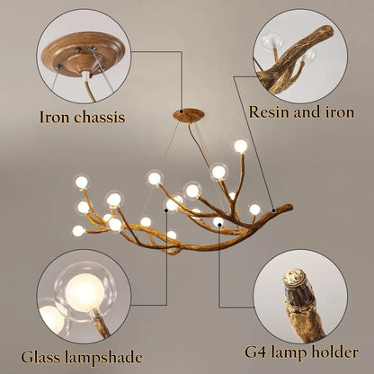 Rustic Nordic Glow – Retro LED Chandelier