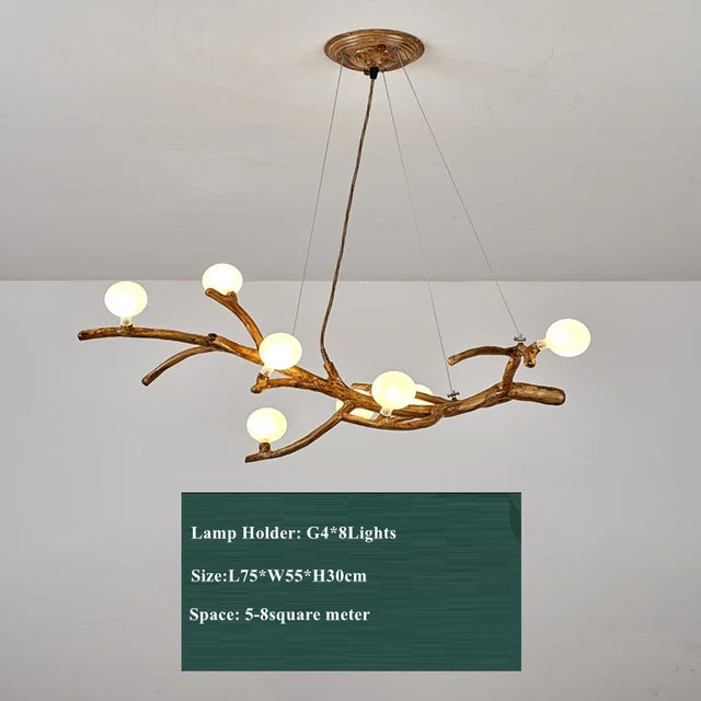 Rustic Nordic Glow – Retro LED Chandelier