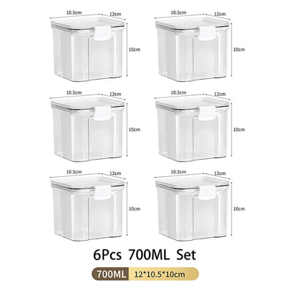 Clear & Fresh – Multi-Size Sealed Containers for Kitchen & Fridge