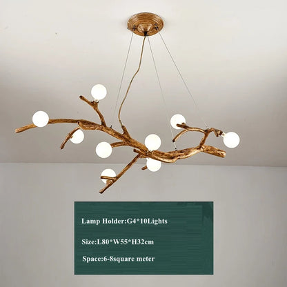 Rustic Nordic Glow – Retro LED Chandelier