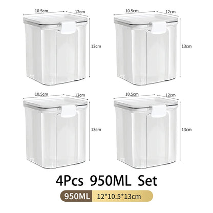 Clear & Fresh – Multi-Size Sealed Containers for Kitchen & Fridge