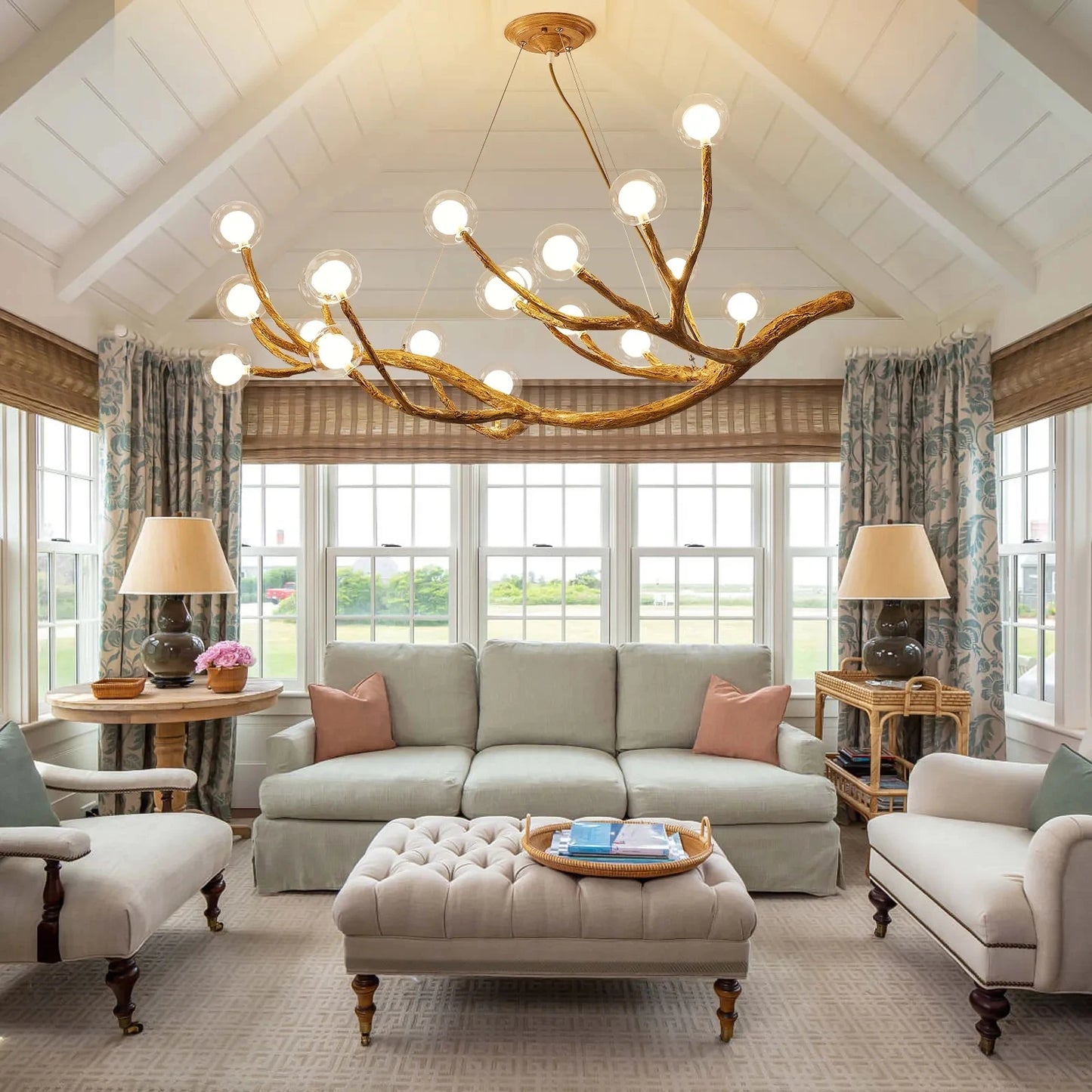Rustic Nordic Glow – Retro LED Chandelier