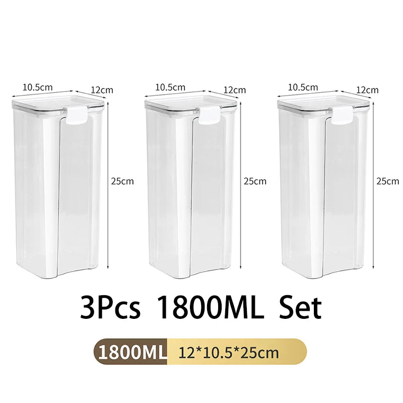 Clear & Fresh – Multi-Size Sealed Containers for Kitchen & Fridge