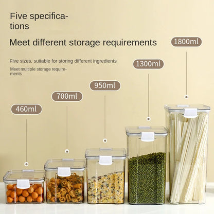 Clear & Fresh – Multi-Size Sealed Containers for Kitchen & Fridge